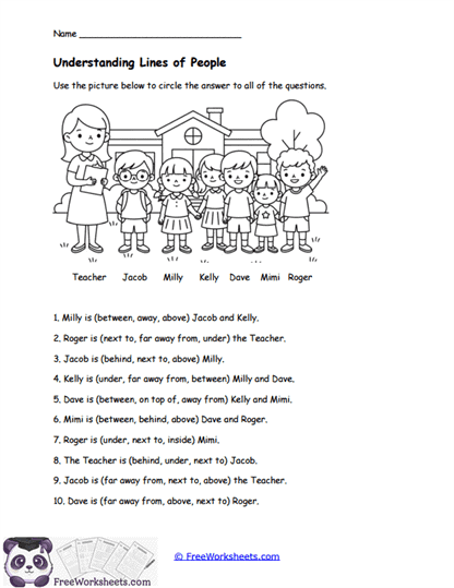 Understanding Lines of People Worksheet