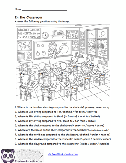 In the Classroom Worksheet