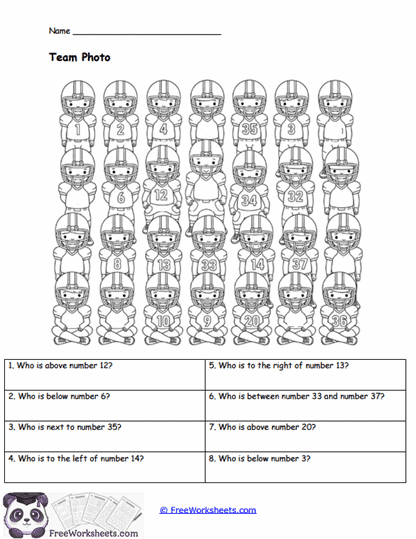 Team Photo Worksheet