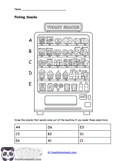 Picking Snacks Worksheet