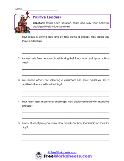 Kind Actions Worksheet