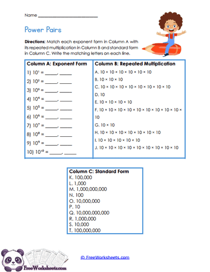 Powers Of Ten 5th Grade Worksheet Collection