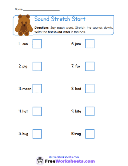 Sound Starters Worksheet