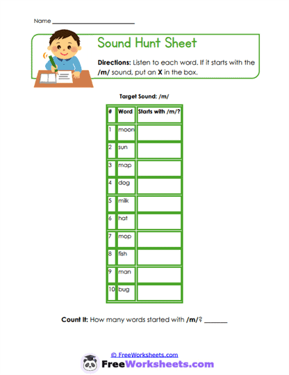 Sound Hunt Worksheet