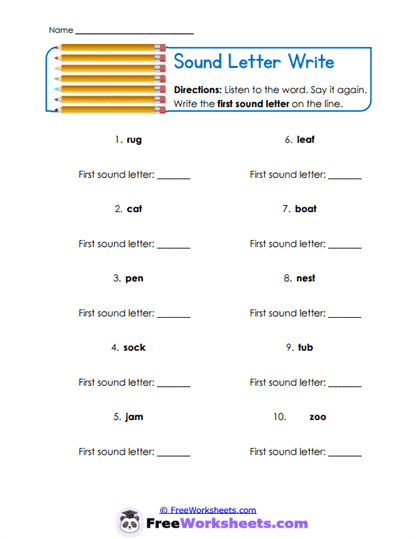 Sound Writers Worksheet