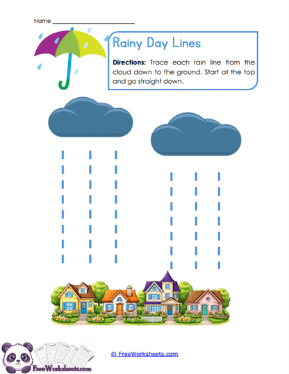 Rain Strokes Worksheet