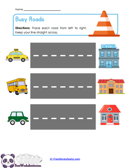 Road Strokes Worksheet