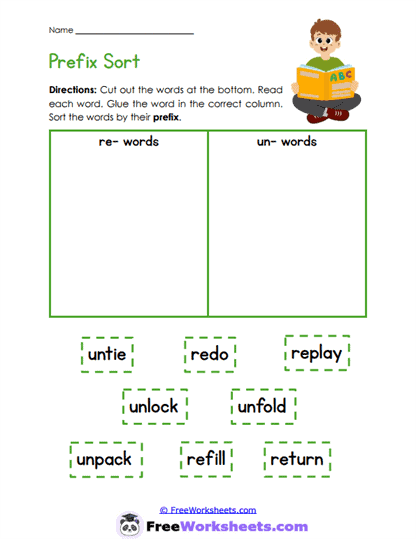 Prefix Groups Worksheet