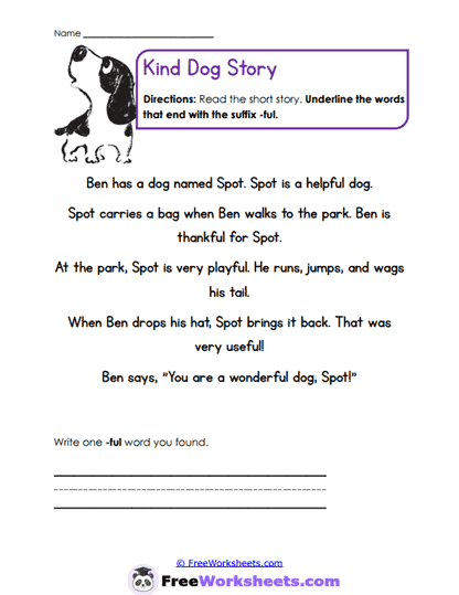 Helpful Words Worksheet