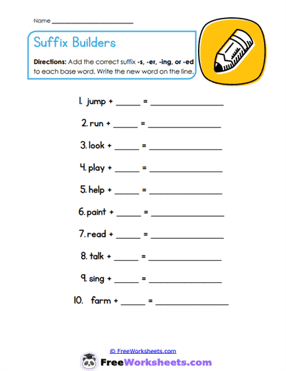 Ending Builders Worksheet