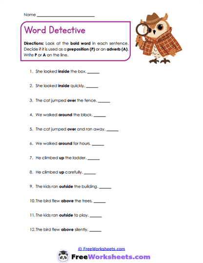 Word Functions Worksheet