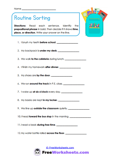 Routine Relations Worksheet