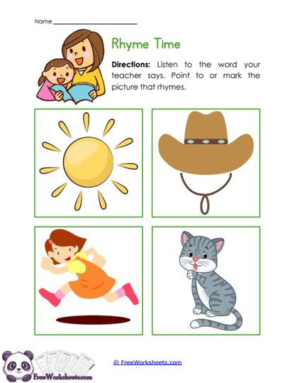 Rhyme Picks Worksheet