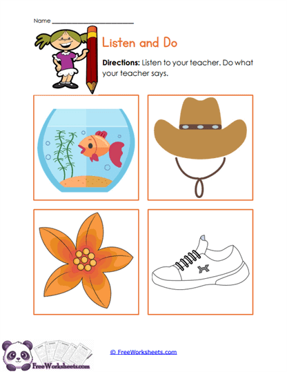 Action Listening Worksheet