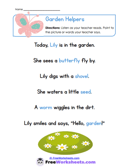 Garden Helpers Worksheet