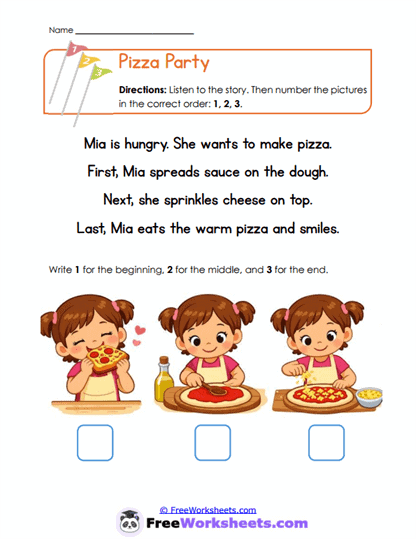 Pizza Party Worksheet