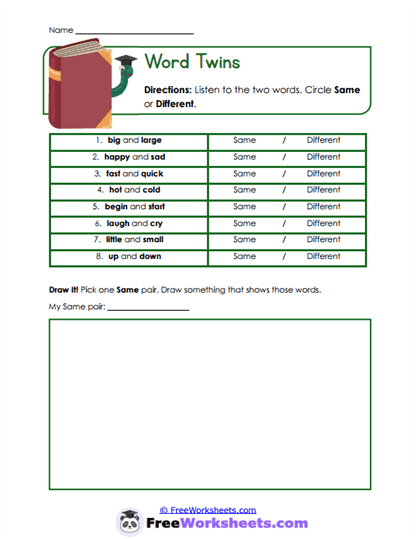 Word Twins Worksheet