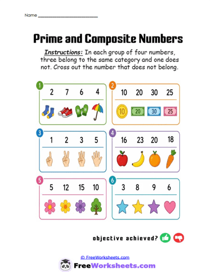 Prime And Composite Numbers 4th Grade Worksheet Collection