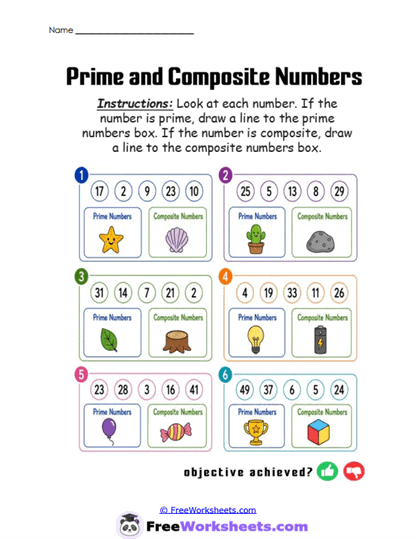 Prime Number Links Worksheet