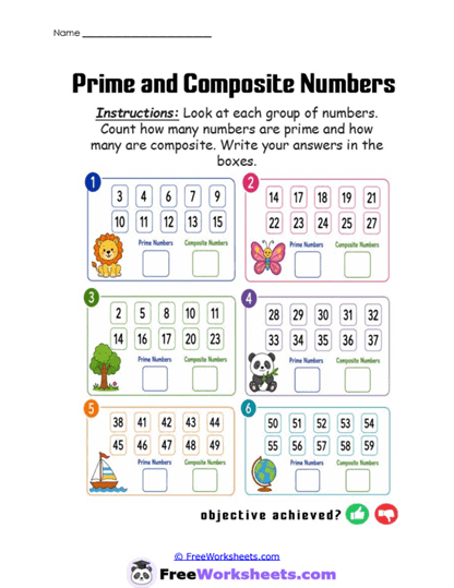 Prime Tally Worksheet