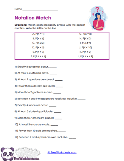 Notation Match Worksheet