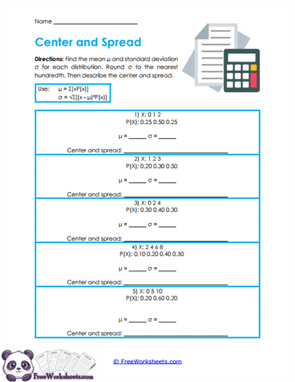Distribution Spread Worksheet