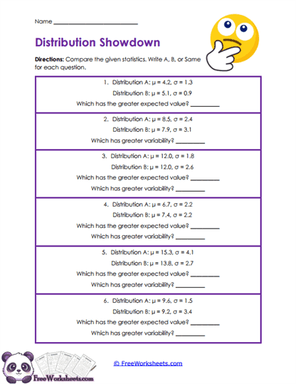 Distribution Compare Worksheet