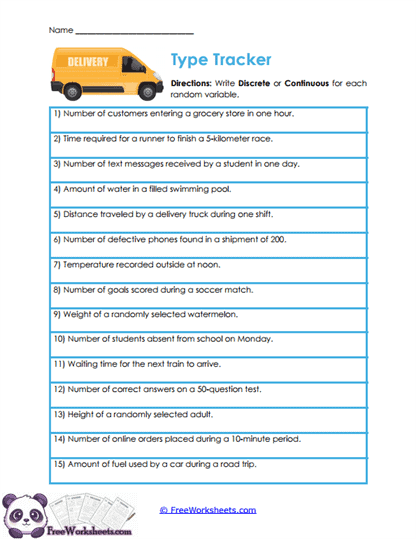 Data Types Worksheet