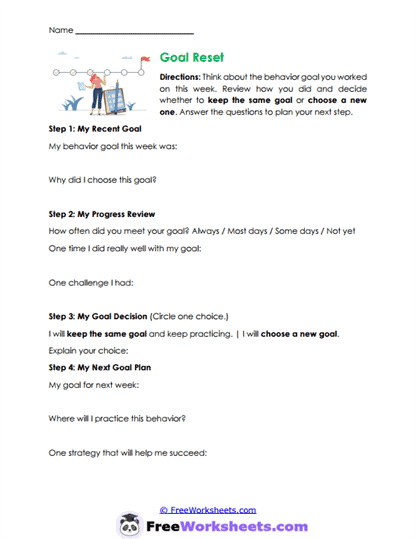 Goal Reset Worksheet