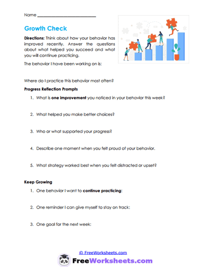 Growth Reflection Worksheet
