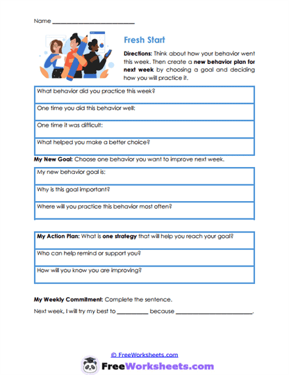 Fresh Plan Worksheet