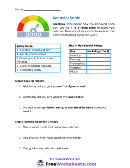 Score Patterns Worksheet