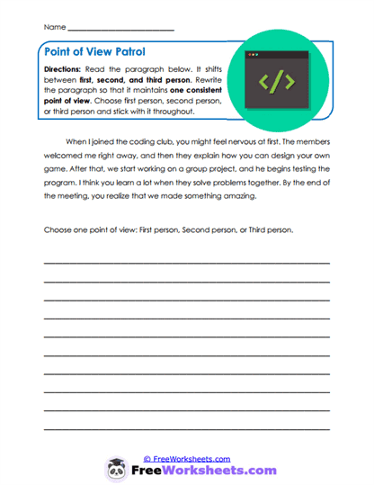 Viewpoint Patrol Worksheet