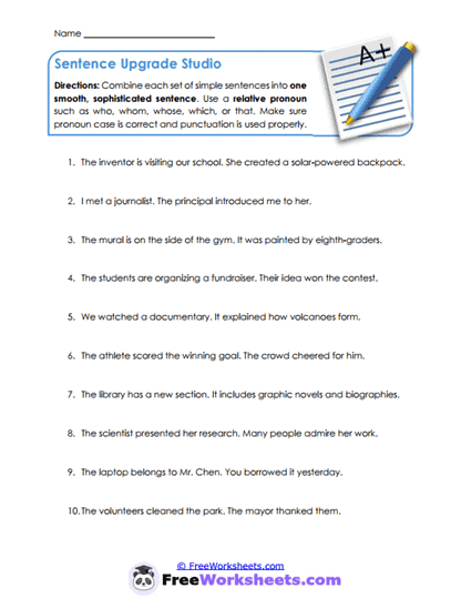 Relative Upgrades Worksheet