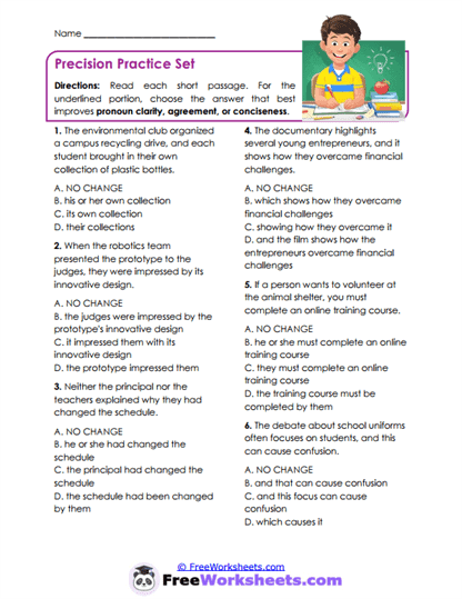 Grade 10 Pronoun Worksheet Collection
