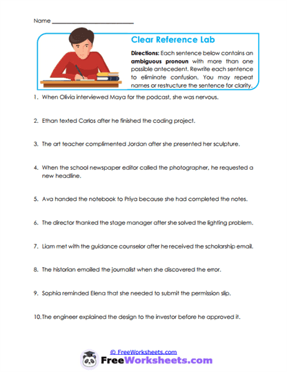Antecedent Detectives Worksheet