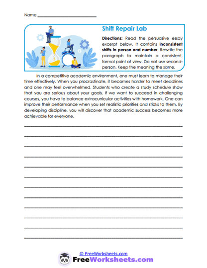 Perspective Shift Worksheet