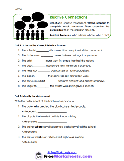 Relative Links Worksheet