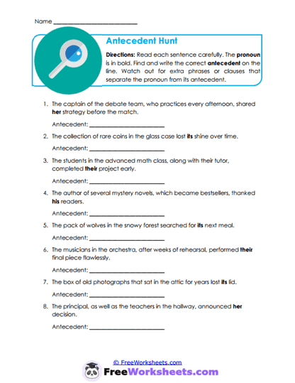 Antecedent Tracking Worksheet