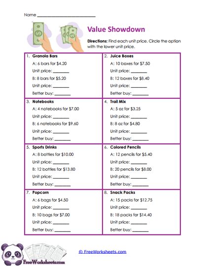 Better Values Worksheet