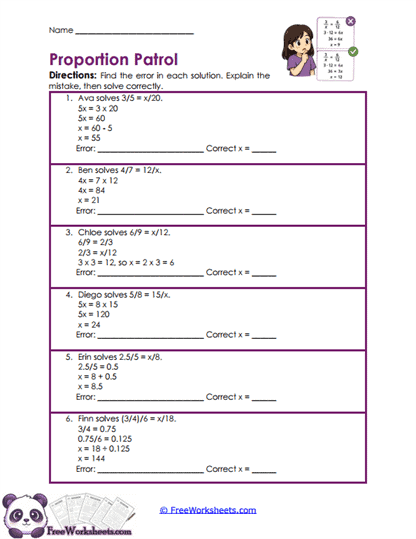 Error Patrol Worksheet