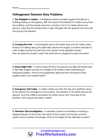 Story Triangles Worksheet