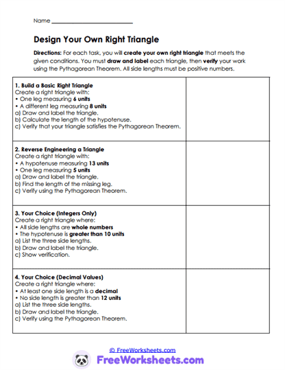 Triangle Builder Worksheet