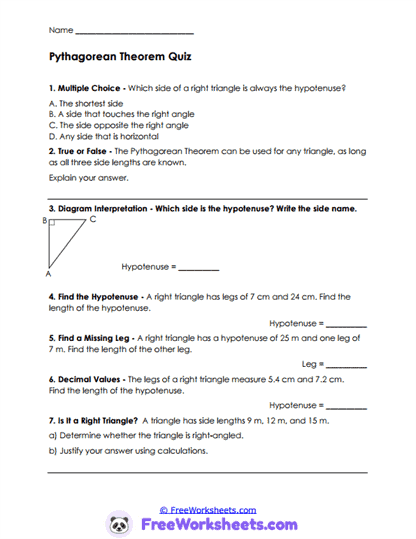 Theorem Check Worksheet