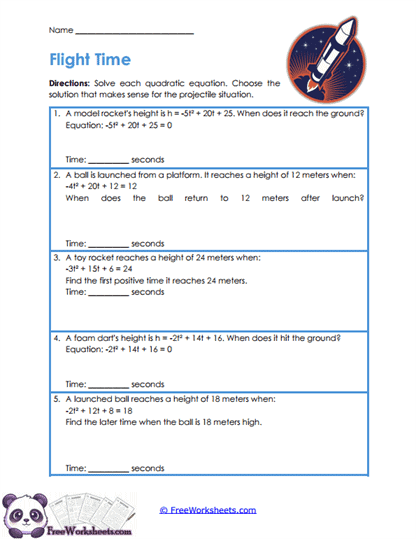 Flight Models Worksheet