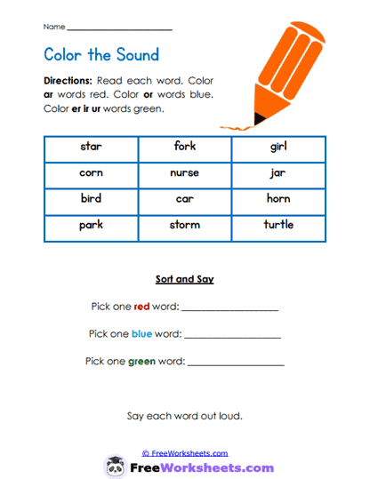 Color the Sound Worksheet
