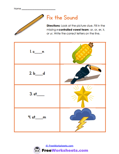 Fix the Sound Worksheet