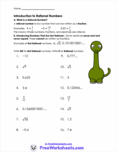 Number Types Worksheet - FreeWorksheets.Com