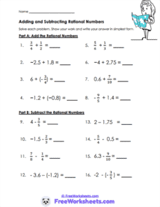 Rational Operations Worksheet - FreeWorksheets.Com