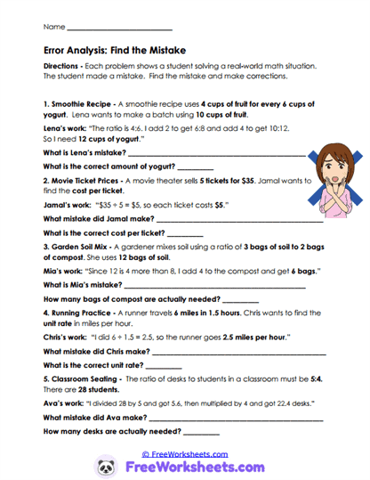 Table Logic Worksheet